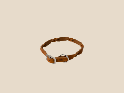 Obroża Cognac Silver Raw